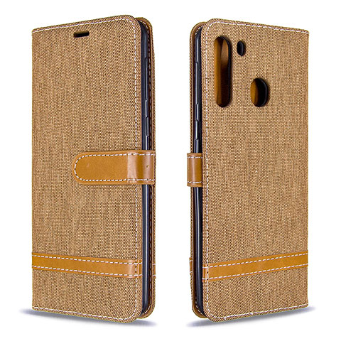 Custodia Portafoglio In Pelle Cover con Supporto B16F per Samsung Galaxy A21 Oro