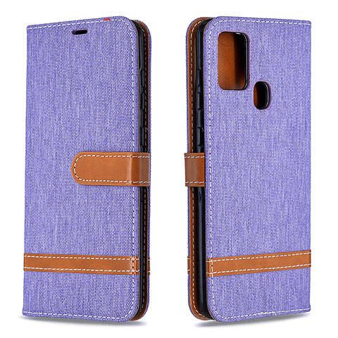 Custodia Portafoglio In Pelle Cover con Supporto B16F per Samsung Galaxy A21s Lavanda