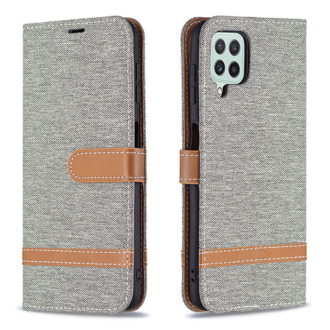 Custodia Portafoglio In Pelle Cover con Supporto B16F per Samsung Galaxy A22 4G Grigio