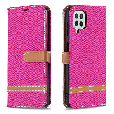 Custodia Portafoglio In Pelle Cover con Supporto B16F per Samsung Galaxy A22 4G Rosa Caldo