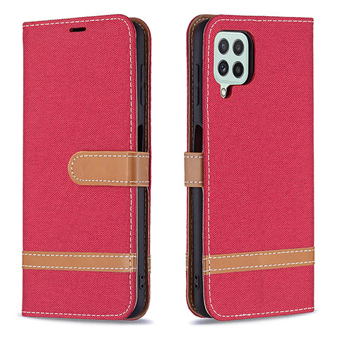 Custodia Portafoglio In Pelle Cover con Supporto B16F per Samsung Galaxy A22 4G Rosso