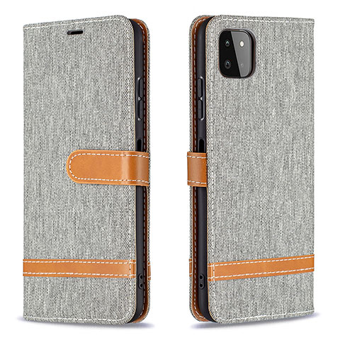 Custodia Portafoglio In Pelle Cover con Supporto B16F per Samsung Galaxy A22s 5G Grigio