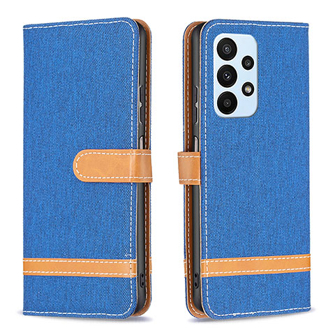 Custodia Portafoglio In Pelle Cover con Supporto B16F per Samsung Galaxy A23 4G Blu