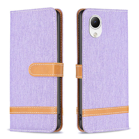 Custodia Portafoglio In Pelle Cover con Supporto B16F per Samsung Galaxy A23 5G SC-56C Lavanda