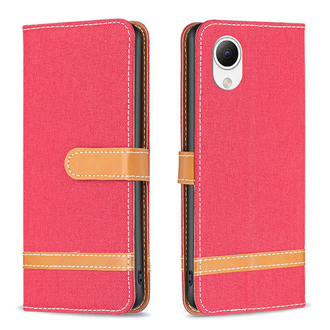 Custodia Portafoglio In Pelle Cover con Supporto B16F per Samsung Galaxy A23 5G SC-56C Rosso