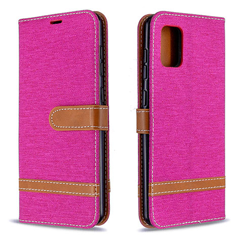 Custodia Portafoglio In Pelle Cover con Supporto B16F per Samsung Galaxy A31 Rosa Caldo