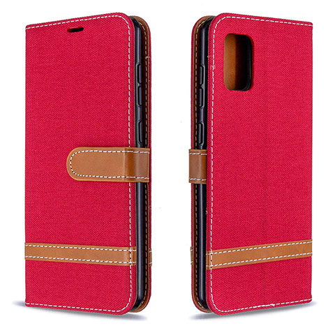Custodia Portafoglio In Pelle Cover con Supporto B16F per Samsung Galaxy A31 Rosso