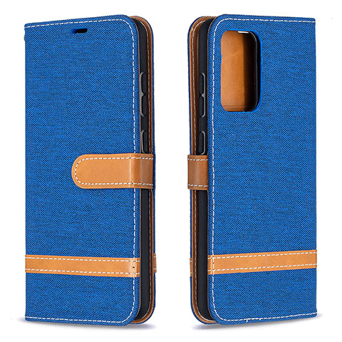 Custodia Portafoglio In Pelle Cover con Supporto B16F per Samsung Galaxy A52 4G Blu