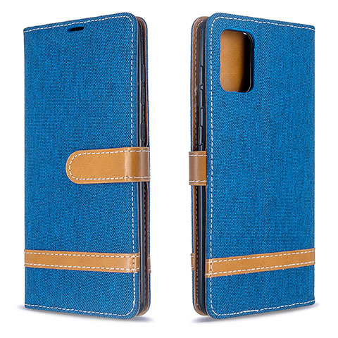 Custodia Portafoglio In Pelle Cover con Supporto B16F per Samsung Galaxy A71 5G Blu