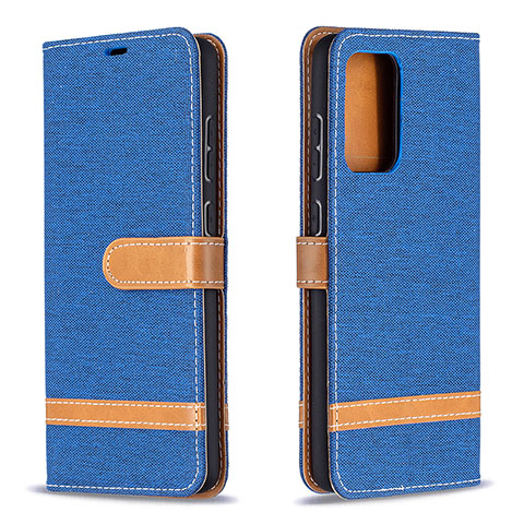 Custodia Portafoglio In Pelle Cover con Supporto B16F per Samsung Galaxy A72 4G Blu