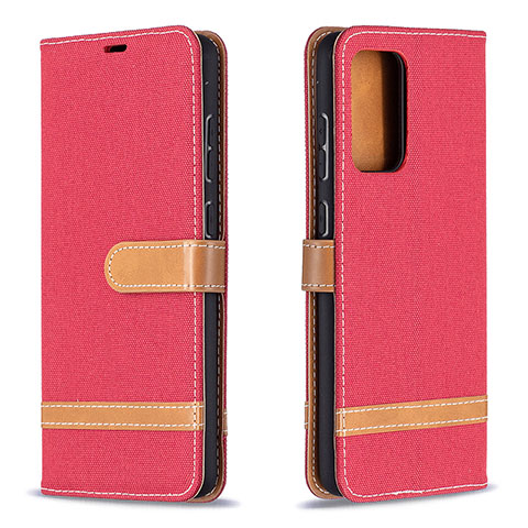 Custodia Portafoglio In Pelle Cover con Supporto B16F per Samsung Galaxy A72 4G Rosso