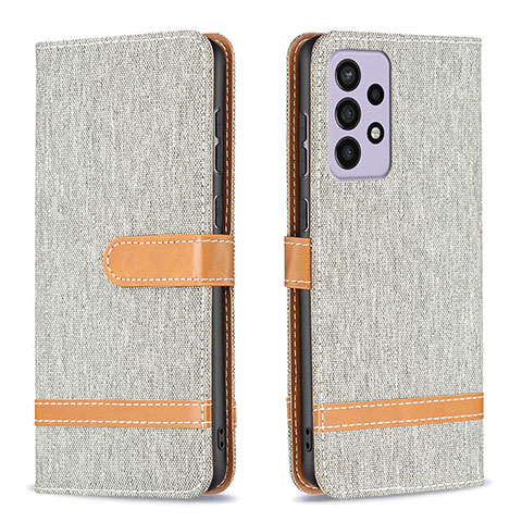 Custodia Portafoglio In Pelle Cover con Supporto B16F per Samsung Galaxy A73 5G Grigio