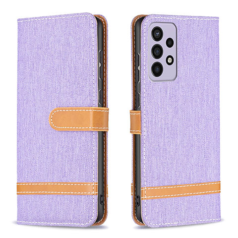 Custodia Portafoglio In Pelle Cover con Supporto B16F per Samsung Galaxy A73 5G Lavanda