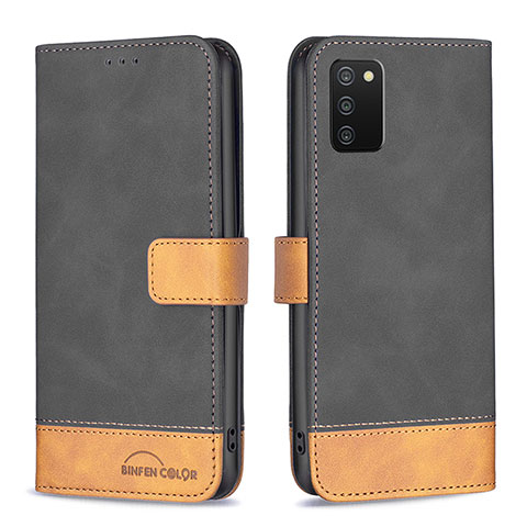 Custodia Portafoglio In Pelle Cover con Supporto B16F per Samsung Galaxy F02S SM-E025F Nero