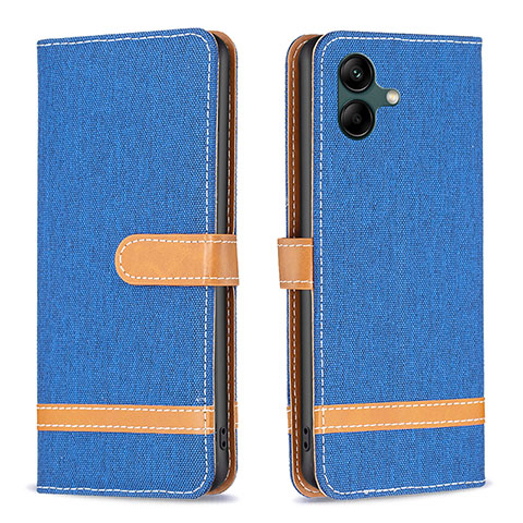 Custodia Portafoglio In Pelle Cover con Supporto B16F per Samsung Galaxy F04 Blu