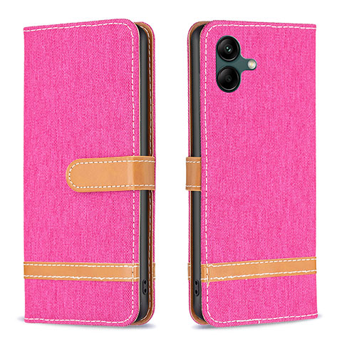 Custodia Portafoglio In Pelle Cover con Supporto B16F per Samsung Galaxy F04 Rosa Caldo