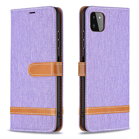 Custodia Portafoglio In Pelle Cover con Supporto B16F per Samsung Galaxy F42 5G Lavanda