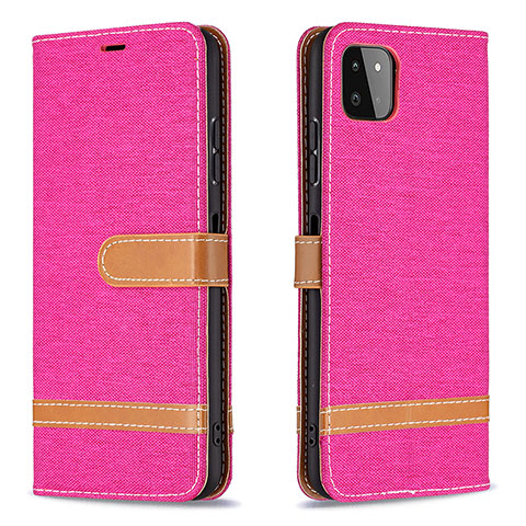 Custodia Portafoglio In Pelle Cover con Supporto B16F per Samsung Galaxy F42 5G Rosa Caldo
