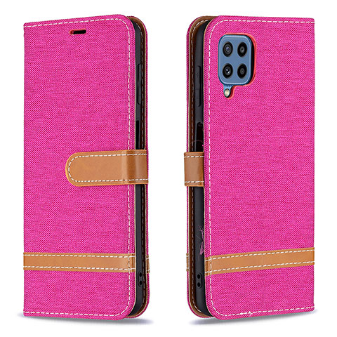 Custodia Portafoglio In Pelle Cover con Supporto B16F per Samsung Galaxy M32 4G Rosa Caldo