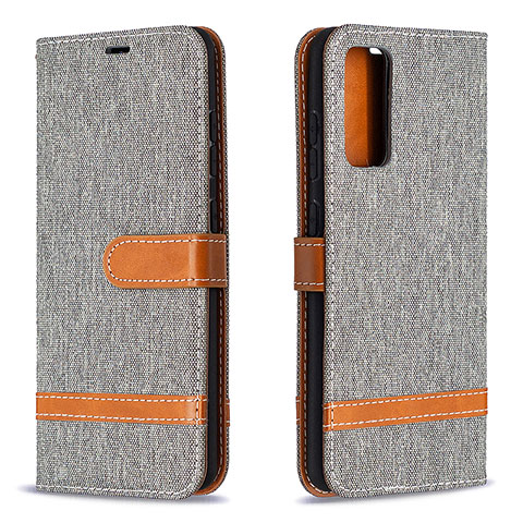 Custodia Portafoglio In Pelle Cover con Supporto B16F per Samsung Galaxy S20 FE (2022) 5G Grigio