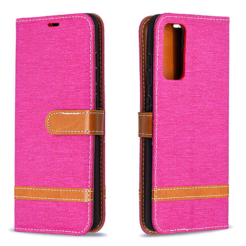 Custodia Portafoglio In Pelle Cover con Supporto B16F per Samsung Galaxy S20 FE (2022) 5G Rosa Caldo