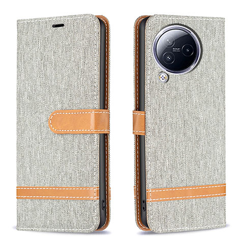 Custodia Portafoglio In Pelle Cover con Supporto B16F per Xiaomi Civi 3 5G Grigio