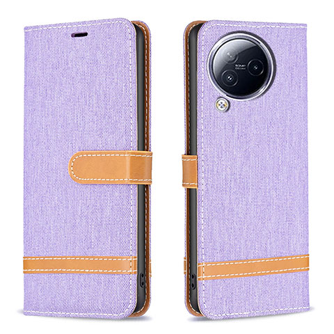 Custodia Portafoglio In Pelle Cover con Supporto B16F per Xiaomi Civi 3 5G Lavanda