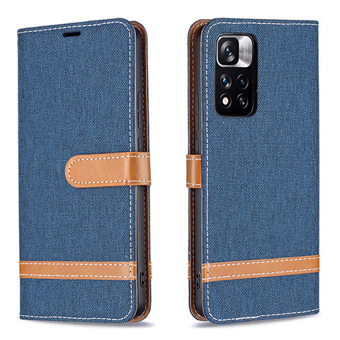 Custodia Portafoglio In Pelle Cover con Supporto B16F per Xiaomi Mi 11i 5G (2022) Blu Notte