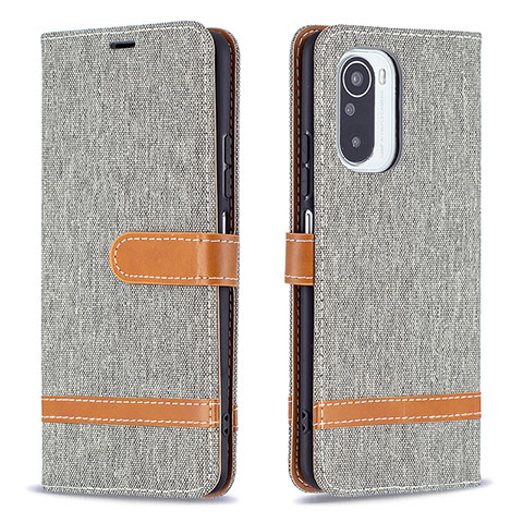 Custodia Portafoglio In Pelle Cover con Supporto B16F per Xiaomi Mi 11i 5G Grigio