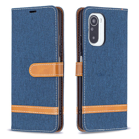 Custodia Portafoglio In Pelle Cover con Supporto B16F per Xiaomi Mi 11X Pro 5G Blu Notte