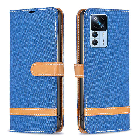 Custodia Portafoglio In Pelle Cover con Supporto B16F per Xiaomi Mi 12T 5G Blu