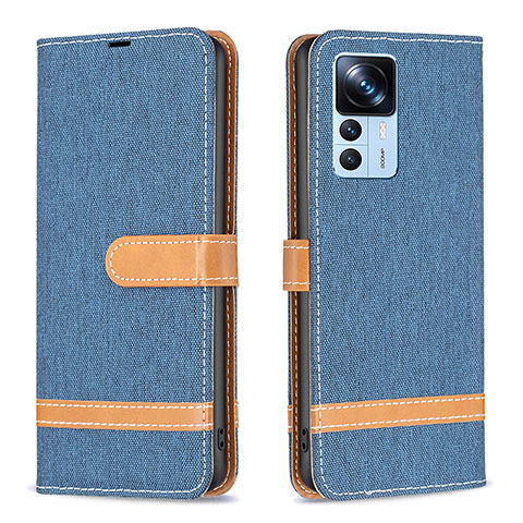 Custodia Portafoglio In Pelle Cover con Supporto B16F per Xiaomi Mi 12T 5G Blu Notte