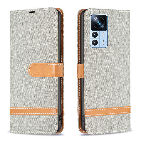 Custodia Portafoglio In Pelle Cover con Supporto B16F per Xiaomi Mi 12T 5G Grigio