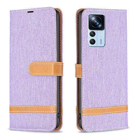 Custodia Portafoglio In Pelle Cover con Supporto B16F per Xiaomi Mi 12T 5G Lavanda