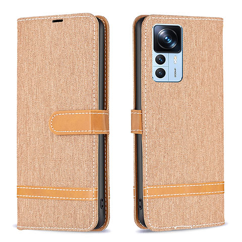 Custodia Portafoglio In Pelle Cover con Supporto B16F per Xiaomi Mi 12T 5G Oro