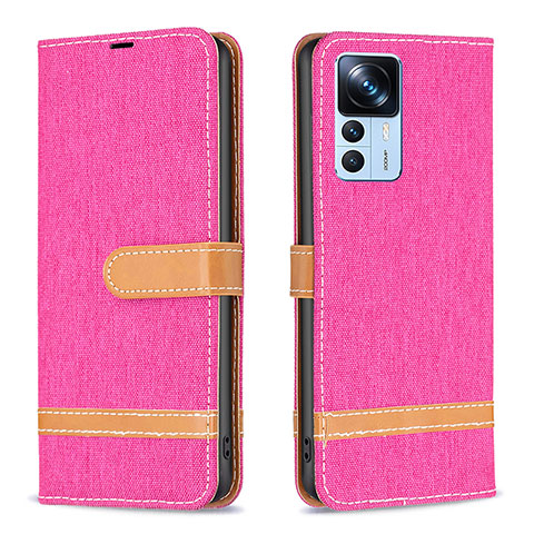 Custodia Portafoglio In Pelle Cover con Supporto B16F per Xiaomi Mi 12T 5G Rosa Caldo