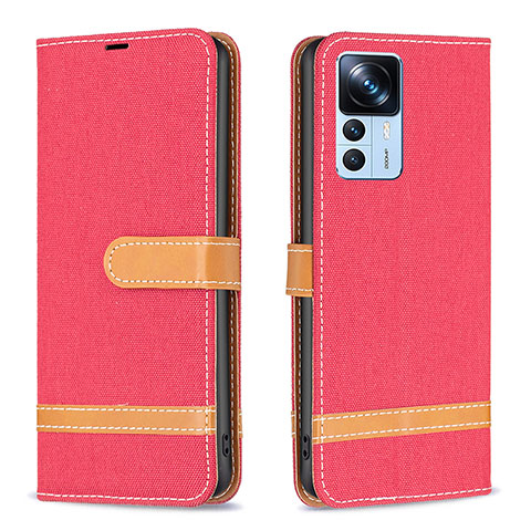 Custodia Portafoglio In Pelle Cover con Supporto B16F per Xiaomi Mi 12T 5G Rosso