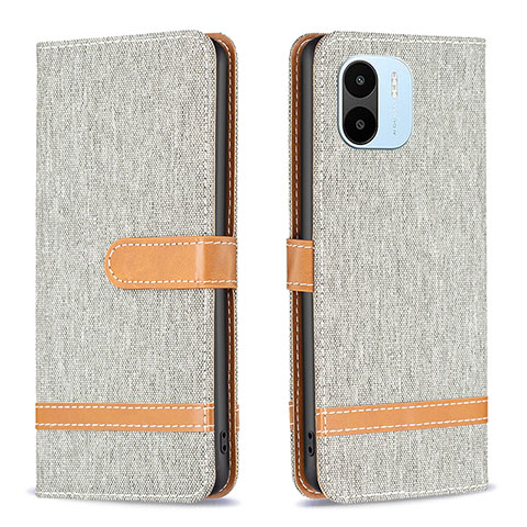 Custodia Portafoglio In Pelle Cover con Supporto B16F per Xiaomi Poco C51 Grigio