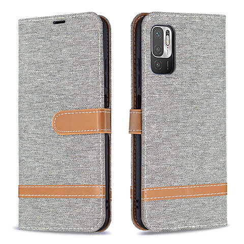 Custodia Portafoglio In Pelle Cover con Supporto B16F per Xiaomi POCO M3 Pro 5G Grigio