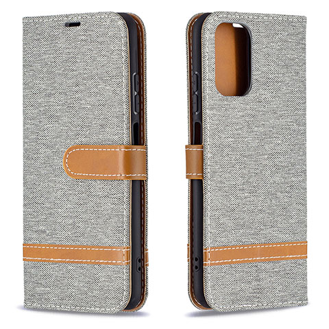 Custodia Portafoglio In Pelle Cover con Supporto B16F per Xiaomi Poco M5S Grigio