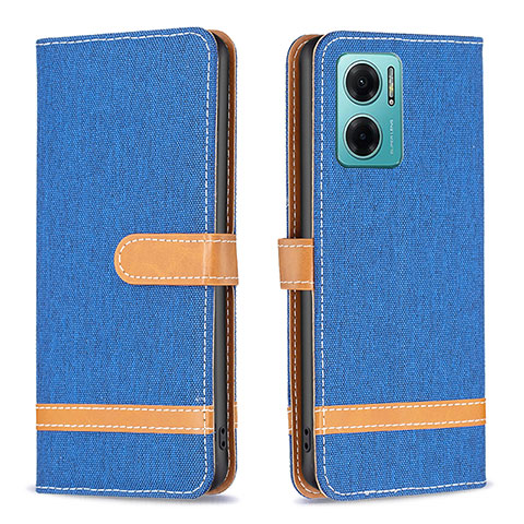 Custodia Portafoglio In Pelle Cover con Supporto B16F per Xiaomi Redmi 10 5G Blu