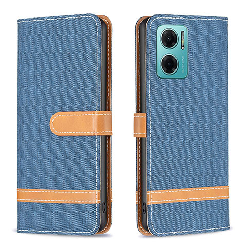 Custodia Portafoglio In Pelle Cover con Supporto B16F per Xiaomi Redmi 10 5G Blu Notte