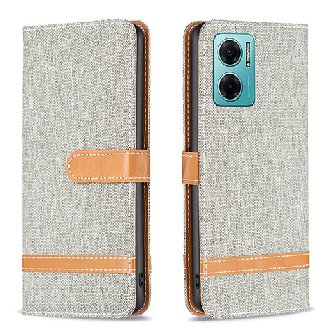 Custodia Portafoglio In Pelle Cover con Supporto B16F per Xiaomi Redmi 10 5G Grigio