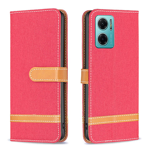 Custodia Portafoglio In Pelle Cover con Supporto B16F per Xiaomi Redmi 10 5G Rosso