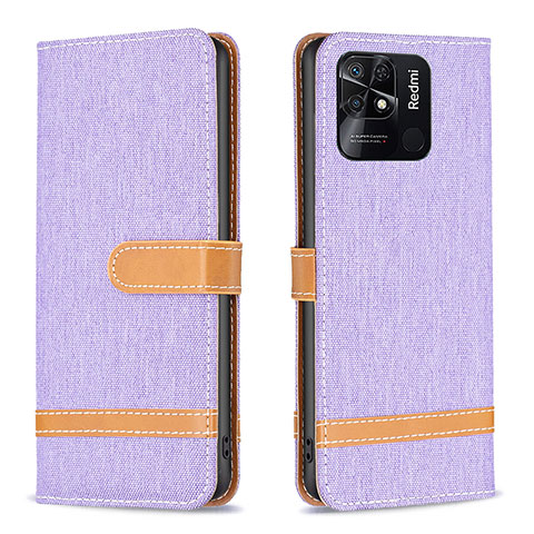 Custodia Portafoglio In Pelle Cover con Supporto B16F per Xiaomi Redmi 10 India Lavanda