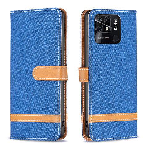 Custodia Portafoglio In Pelle Cover con Supporto B16F per Xiaomi Redmi 10C 4G Blu