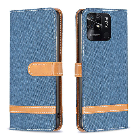 Custodia Portafoglio In Pelle Cover con Supporto B16F per Xiaomi Redmi 10C 4G Blu Notte