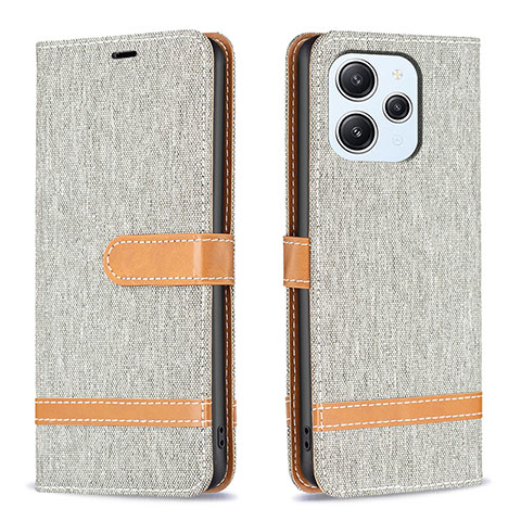 Custodia Portafoglio In Pelle Cover con Supporto B16F per Xiaomi Redmi 12 4G Grigio