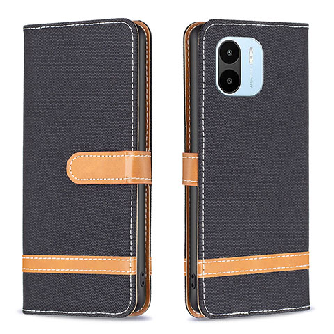 Custodia Portafoglio In Pelle Cover con Supporto B16F per Xiaomi Redmi A2 Nero