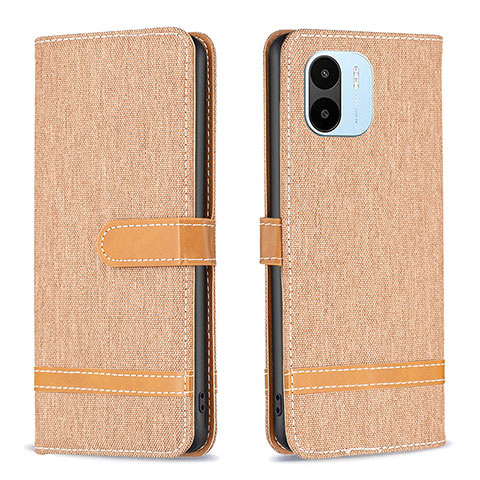 Custodia Portafoglio In Pelle Cover con Supporto B16F per Xiaomi Redmi A2 Plus Oro